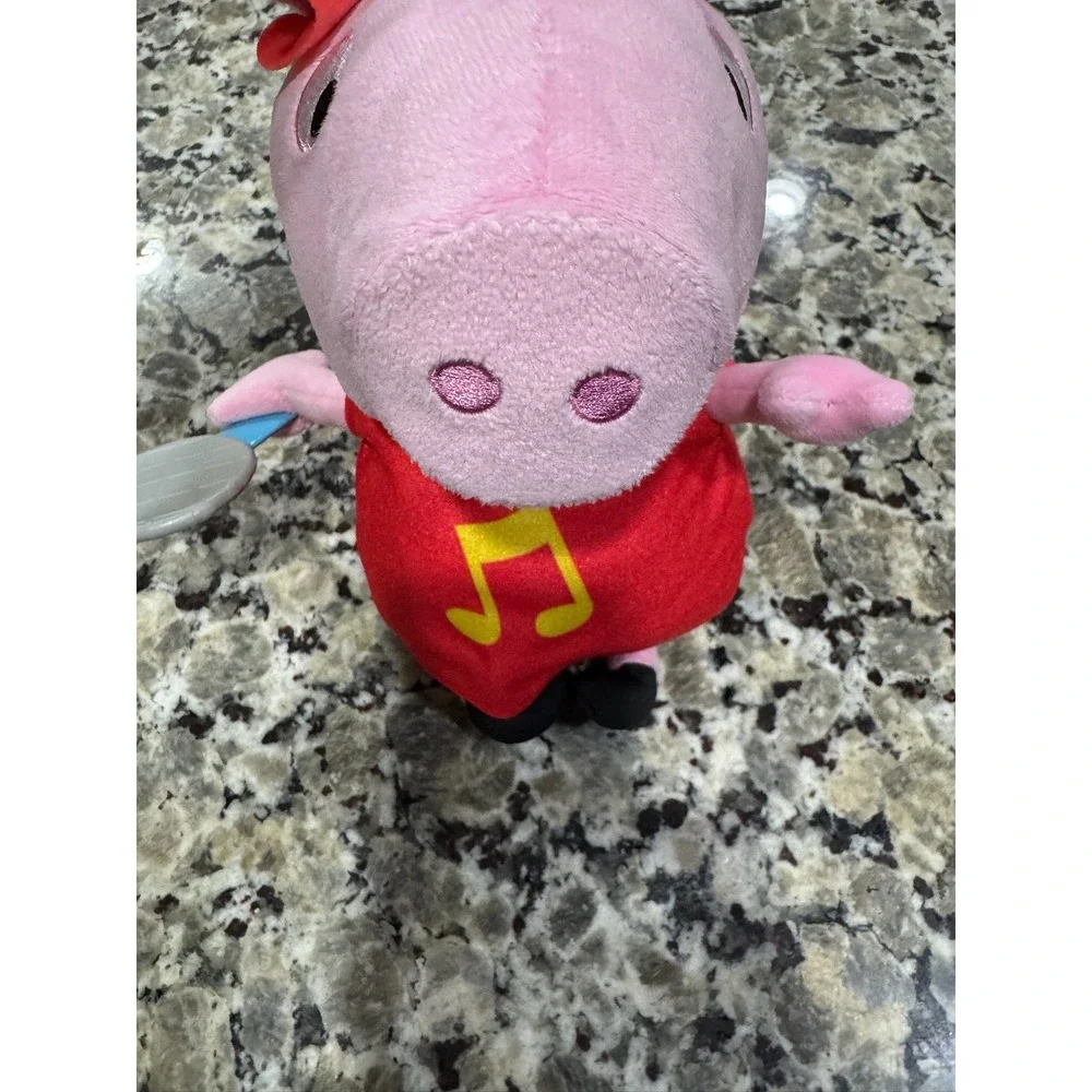 Peppa Pig Singing Plush Stuffed Animal Red Music Note Dress Microphone 13 Inch
